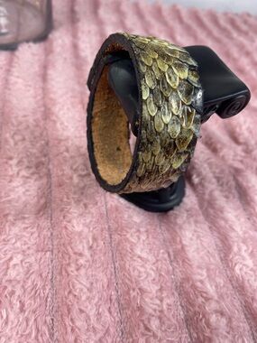 Rattlesnake/ Leather Bracelet